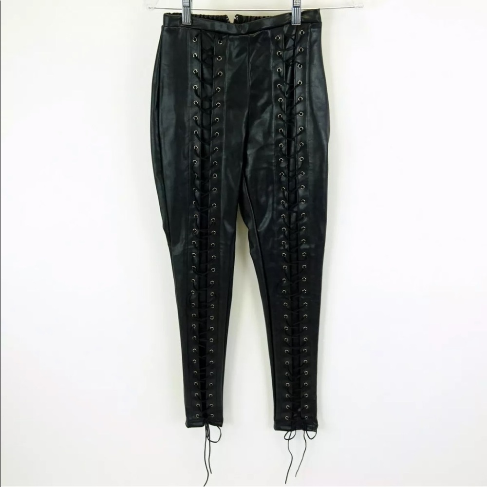 Line & Dot Black Lace-Up Leather Pants Size L – Kim Kardashian Provenance